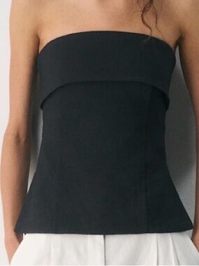 Aritzia Black Strapless Fold-Over Camisole